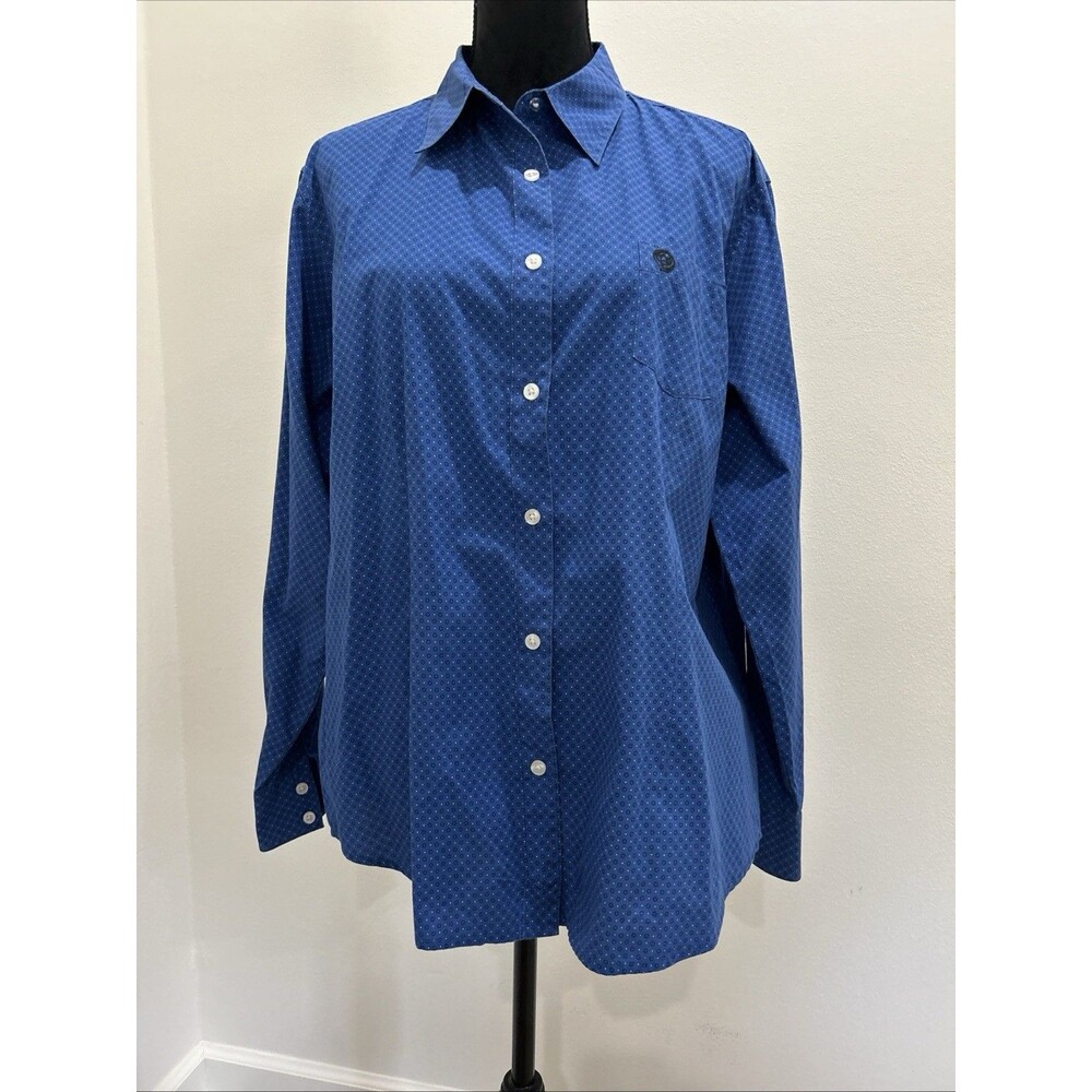 George Strait Wangler For Her Sz XXL Shirt Button Up Long Sleeve Blue
